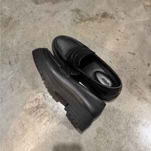 Quince Black Chunky Sole Loafers